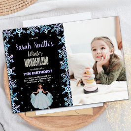 Invitación Foto Escándalo de nieve Invierno Negro Maravilla