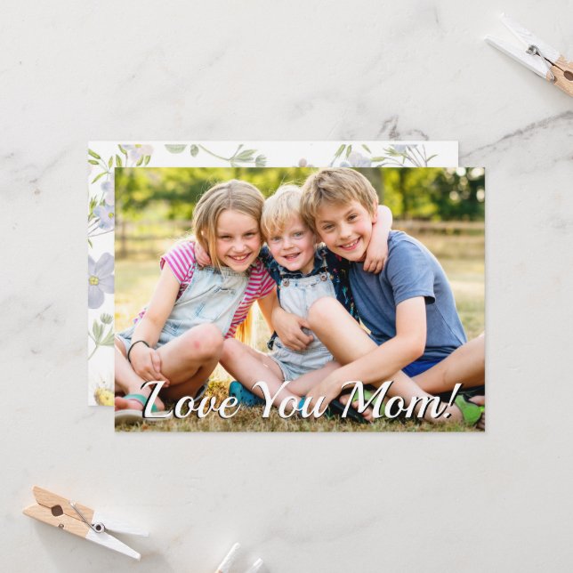 Invitación Foto familiar, feliz día de la madre (Anverso/Reverso In Situ)