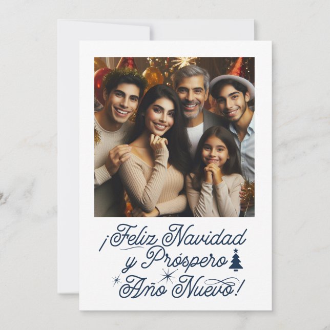 Invitación Foto Feliz Navidad y Próspero Año Nuevo (Anverso)