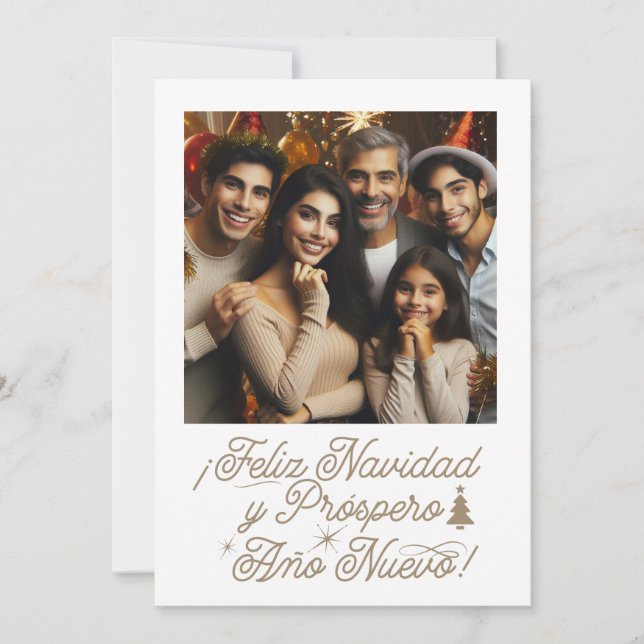 Invitación Foto Feliz Navidad y Próspero Año Nuevo (Anverso)