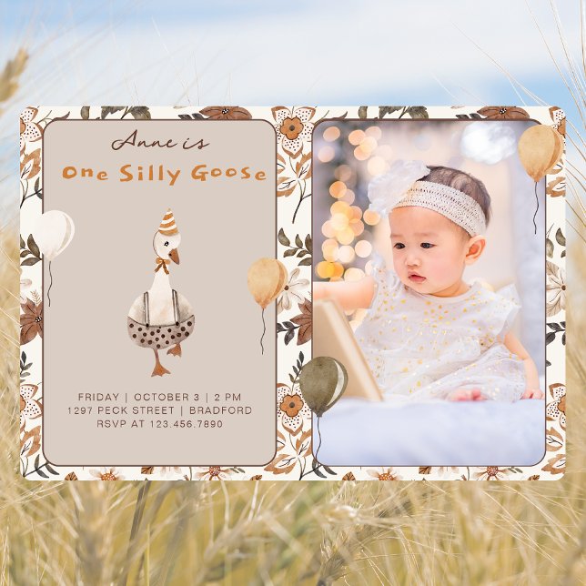 Invitación Foto: Fiesta de cumpleaños 1.ᵉʳ Neutral Goose Sill (Subido por el creador)