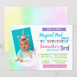 Invitación Foto: fiesta de cumpleaños de verano de la piscina