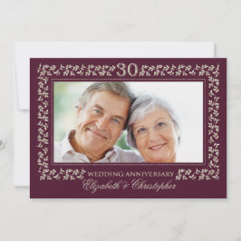 Invitación Foto Fiesta del 30° aniversario del Boda