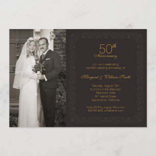 Invitación Foto Fiesta del 50° Aniversario del Boda de Oro