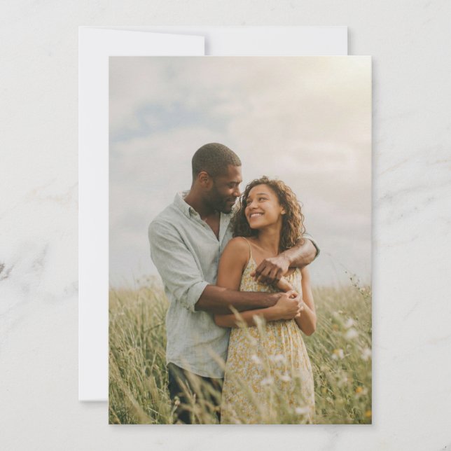 Invitación Foto floral amarilla serena (Anverso)