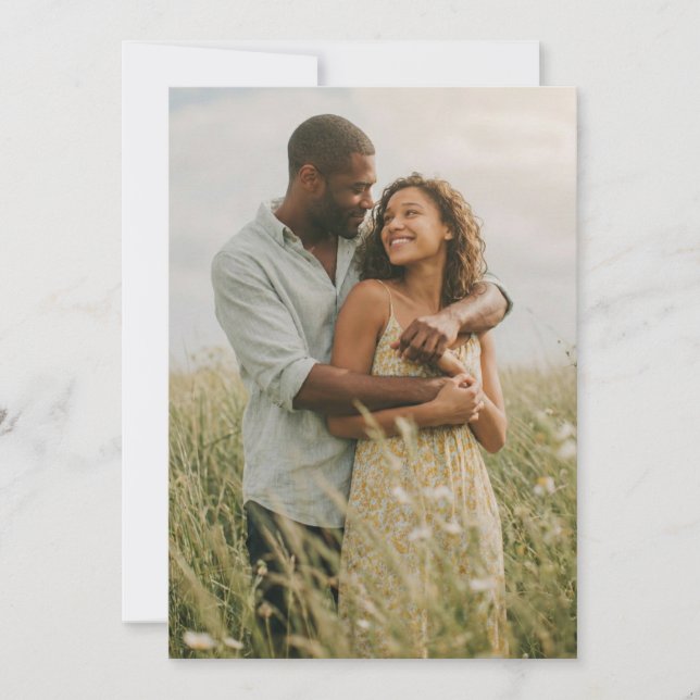Invitación Foto floral amarilla serena (Anverso)