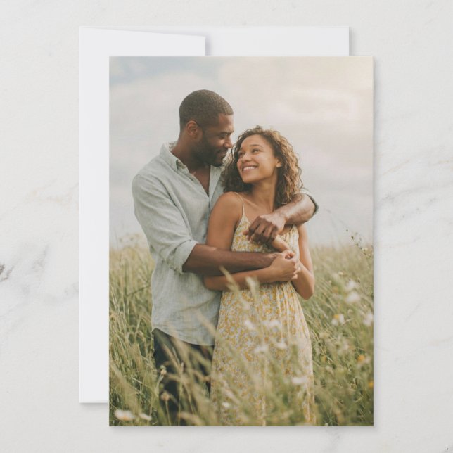 Invitación Foto floral amarilla tranquila (Anverso)