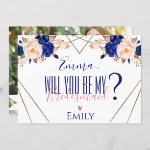 Invitación Foto floral azul que no puedo atar el nudo sin ti