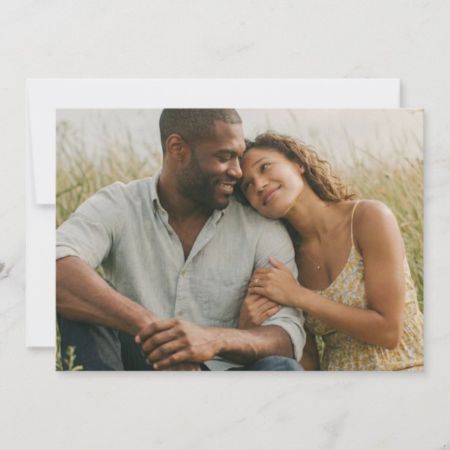Invitación Foto Floral Beige Cálido (Anverso)
