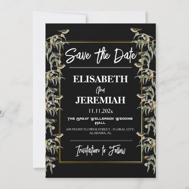Invitación Foto Floral Classic Wedding Save the Date (Anverso)