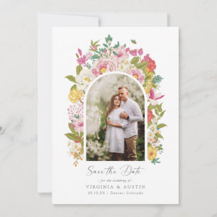 Invitación Foto Floral de Aviso de Fecha de Boda