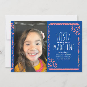 Invitación Foto floral de fiesta de cumpleaños mexicana con p