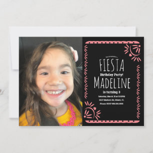 Invitación Foto floral de fiesta de cumpleaños mexicana de Pa