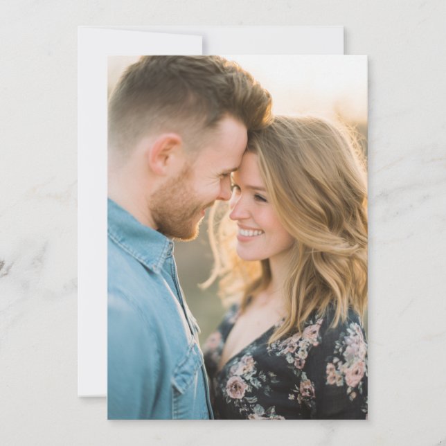 Invitación Foto floral de la marina romántica (Anverso)