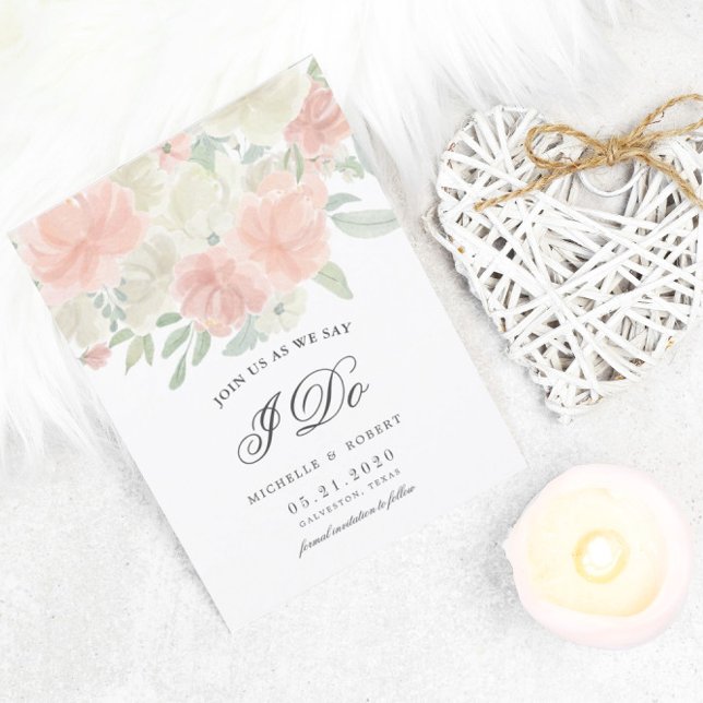 Invitación foto floral de primavera clara Guardar la fecha (Subido por el creador)