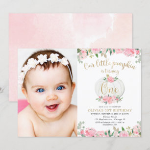 Invitación Foto floral del cumpleaños del oro del chica