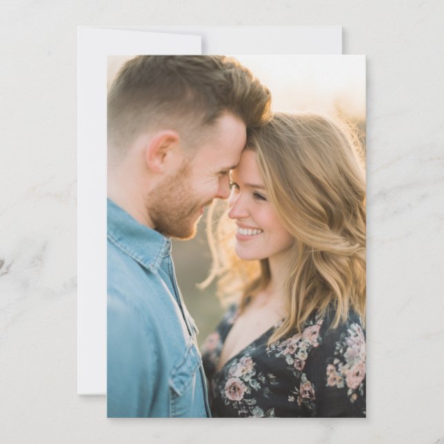 Invitación Foto floral naval romántica (Anverso)