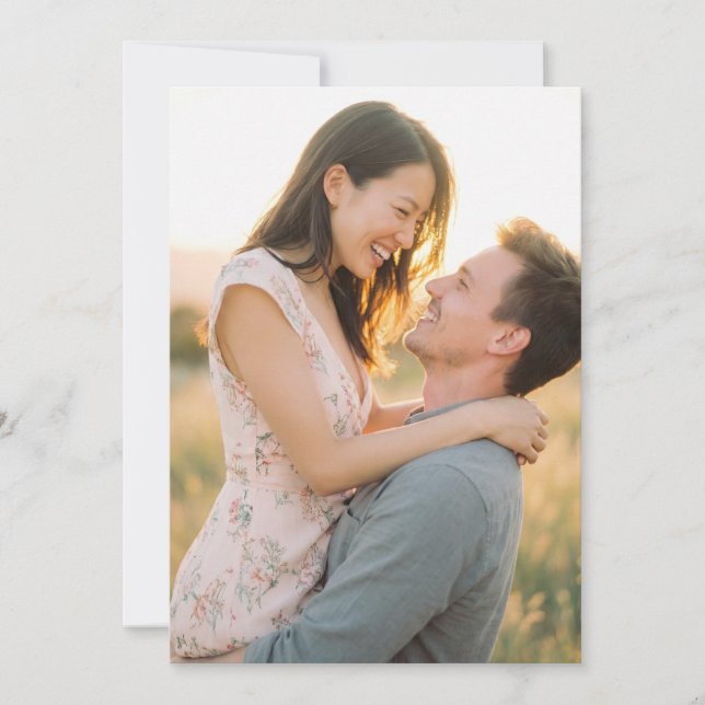 Invitación Foto floral pastel caprichosa (Anverso)