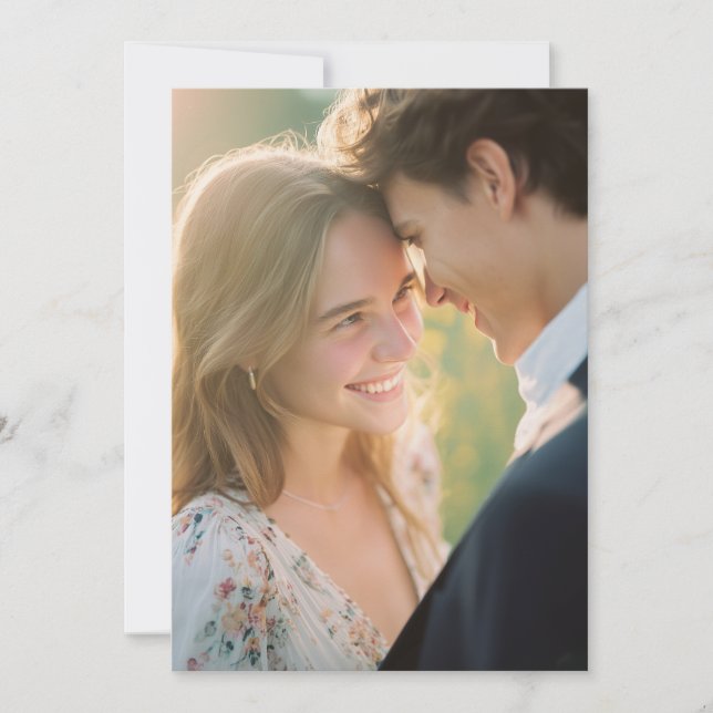 Invitación Foto floral pastel caprichosa (Anverso)