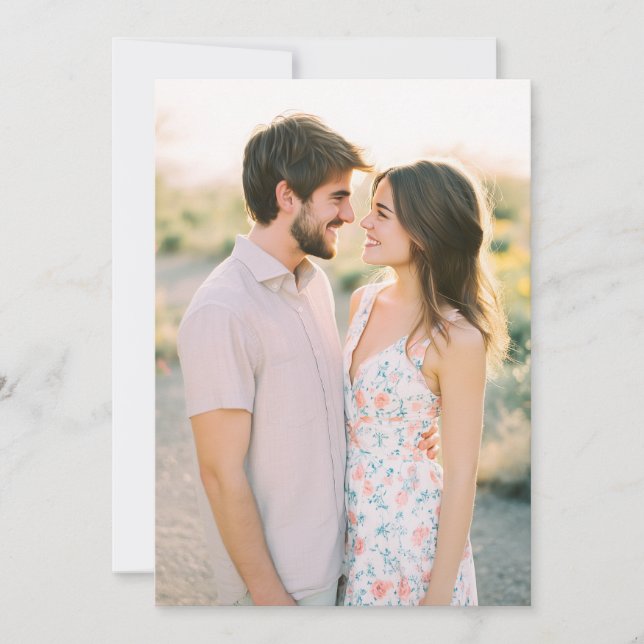 Invitación Foto floral pastel serena (Anverso)