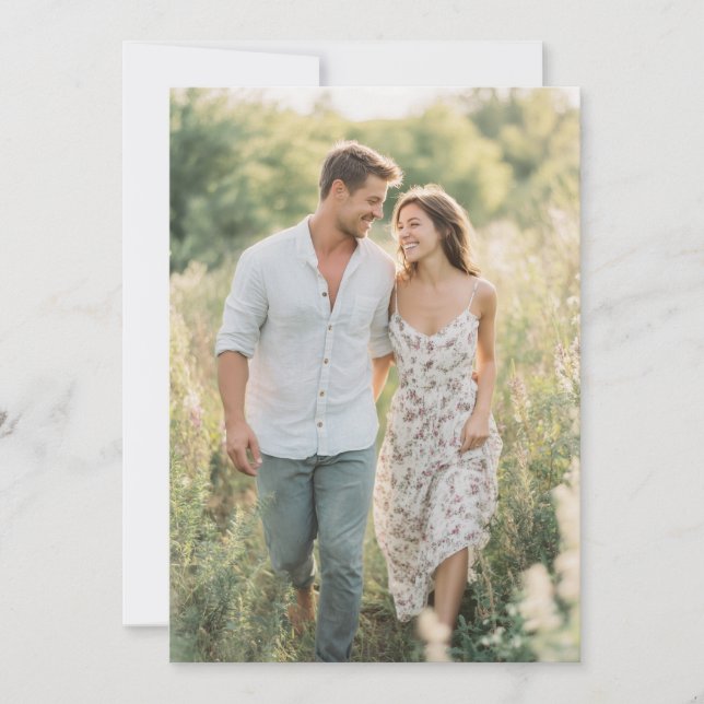 Invitación Foto floral pastel serena (Anverso)