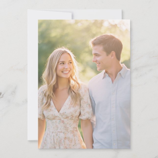 Invitación Foto floral pastel serena (Anverso)