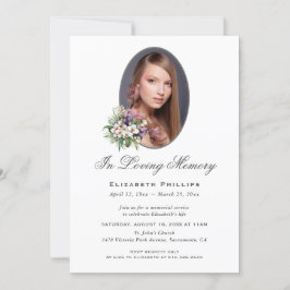 Invitación Foto Floral Purple White Orchid En Memoria Amante