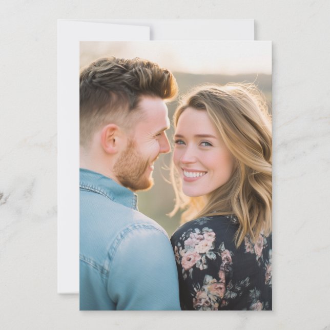 Invitación Foto floral rosa serena (Anverso)