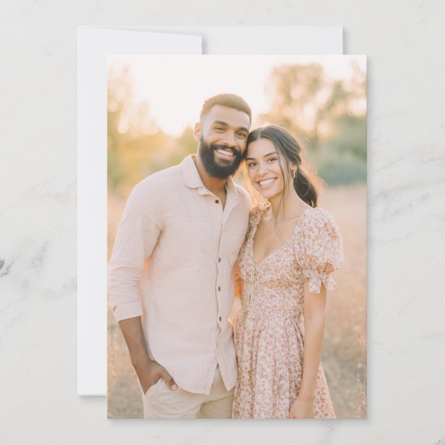 Invitación Foto floral rosa serena (Anverso)