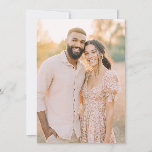 Invitación Foto floral rosa serena (Anverso)