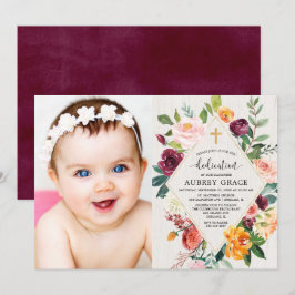 Invitación Foto floral rústica del esmero de la acuarela de