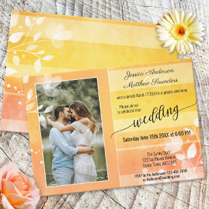Invitación Foto floral soleada Colorido Rayado Después de la 