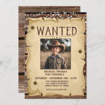 Foto Fun Western Wanted Poster Any Age Birday
