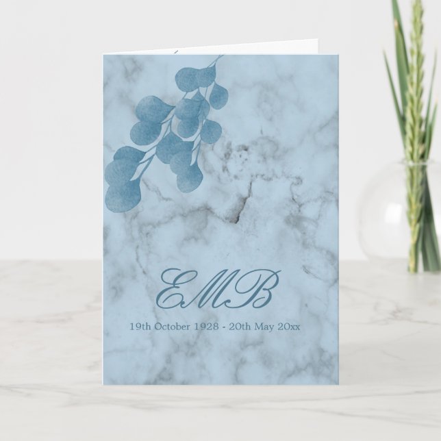 Invitación Foto Funeral Celebración De La Vida De Eucalipto A (Anverso)