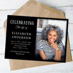 Invitación Foto funeral moderna Minimalista Guión simple