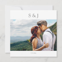 Foto geométrica Boda Moderno cuadrado gris 2