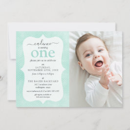 Invitación Foto geométrica de madera rústica de la Casa de la