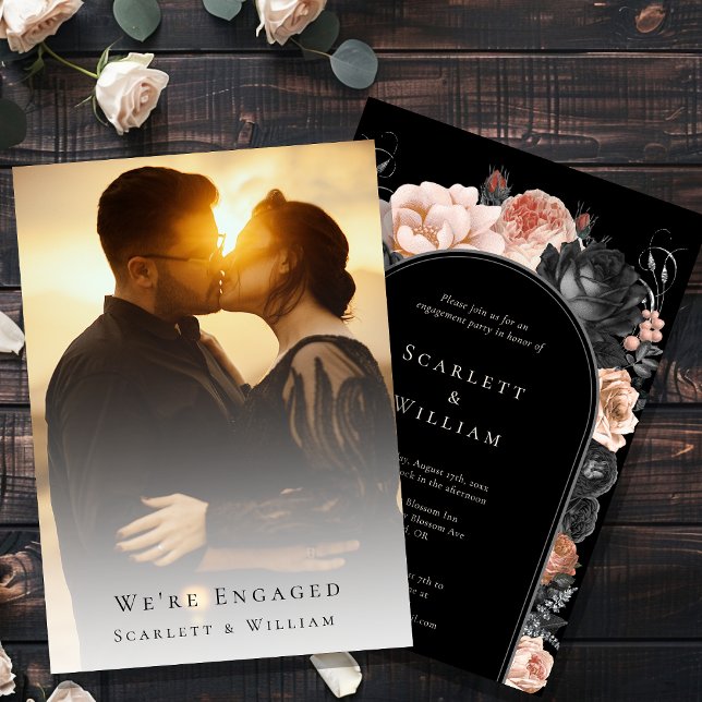 Invitación Foto gótica de Rubor negra vintage (Subido por el creador)