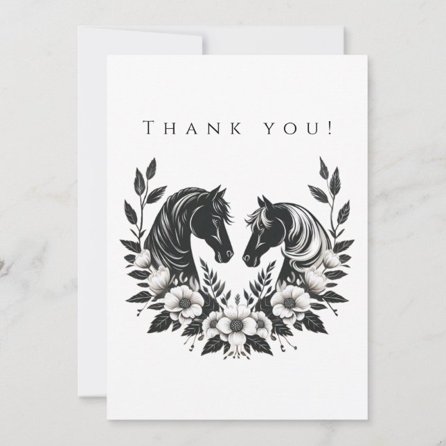 Invitación Foto-Gracias-boda- Caballos y flores (Reverso)