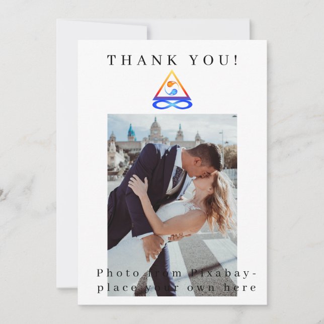 Invitación Foto Gracias Boda Card-Twin Flames- (Anverso)