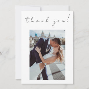 Invitación Foto Gracias Boda Card-Twin Flames-White-