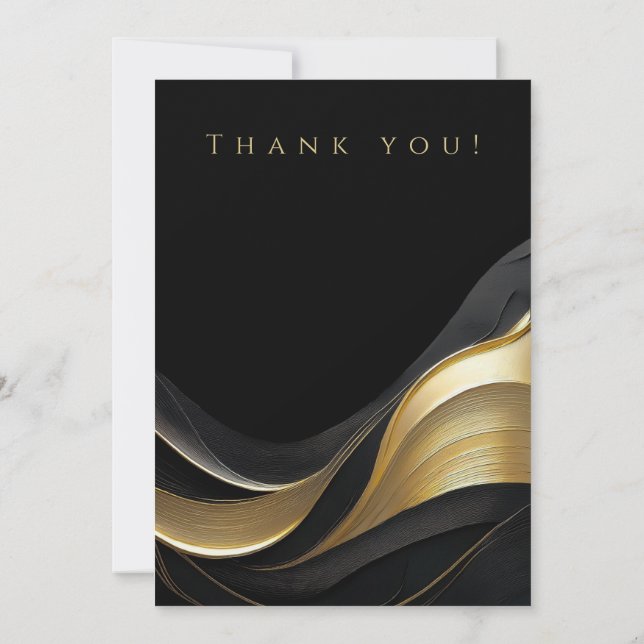 Invitación Foto-Gracias-boda- Negro y Oro (Reverso)