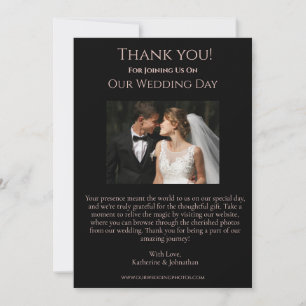 Invitación Foto-gracias-Rosa moderno con corazón-