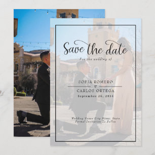 Invitación Foto Guardar El Boda De Fecha