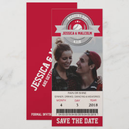 Invitación Foto Guardar Fecha de Boda Entrada Deportiva