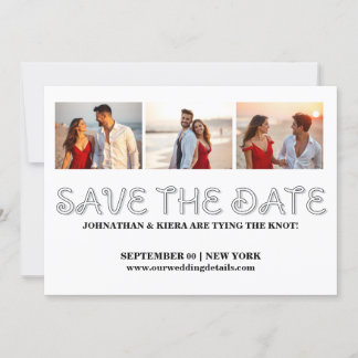 Invitación Foto guardar la fecha boda de parejas modificables