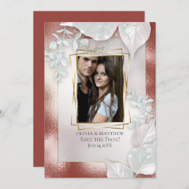 Invitación FOTO GUARDAR LA FECHA |  Brillo de Terracota