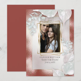 Invitación FOTO GUARDAR LA FECHA |  Terracota Brillante