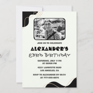 Invitación Foto Hombres Negros cumpleaños 83