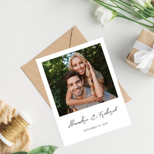 Invitación Foto instantánea 2 Guardar la fecha - Blanco